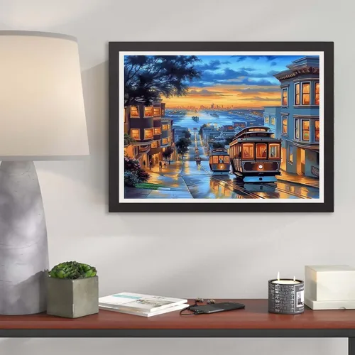 Miniatura 2 de Kaliosy Kit de pintura por números para adultos pueblos pequeños, pintura al óleo, paisajes sobre lienzo, pintura con pinceles, acrílico