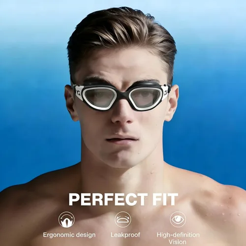 Miniatura 4 de Gafas de natación, gafas de natación, gafas de natación profesionales, antivaho sin fugas, gafas de natación de visión amplia Gris2