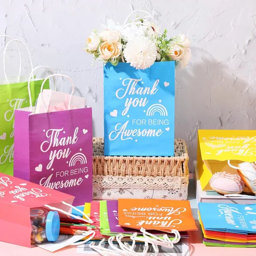 Miniatura 3 de Qeeenar 24 bolsas de regalo de agradecimiento a granel con asa para CNA Week bolsas de papel de agradecimiento a empleados medianos de 6 x 8 x 3
