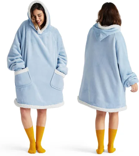 Miniatura 31 de Bedsure Manta con Capucha, Manta Portátil con Capucha como Regalos para Mamá, Regalos de Cumpleaños para Mujeres, Niños y Adolescentes, Sudadera