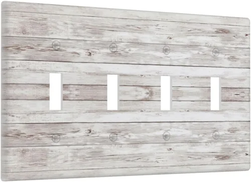 Miniatura 1263 de Placa Decorativa de Pared de Granja Rústica con Cuerno de Madera para Puerta de Granero 1 Banda Duplex Cubiertas de Toma Eléctrica Soltera