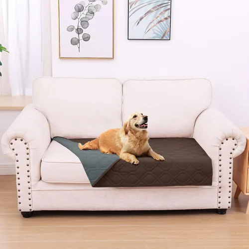 Miniatura 66 de hyha Manta impermeable para perros, manta reversible para cama de mascotas, funda suave para sofá/sillón lavable para perros, fundas impermeables