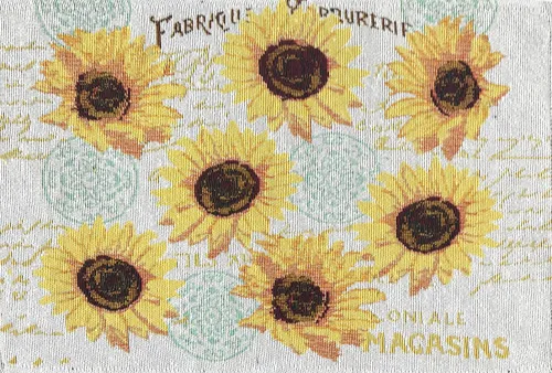Miniatura 2 de Juego de seis (6) manteles individuales de girasol de otoño, tela tejida de tapiz colorido, para vacaciones, Acción de Gracias, otoño y otoño
