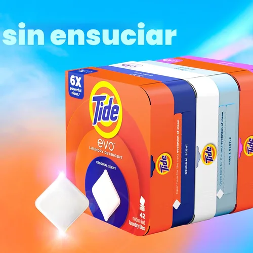Miniatura 18 de Tide Los azulejos de fibra de detergente para ropa con aroma original de evo funcionan en el 100% de las manchas comunes, seguro para todas