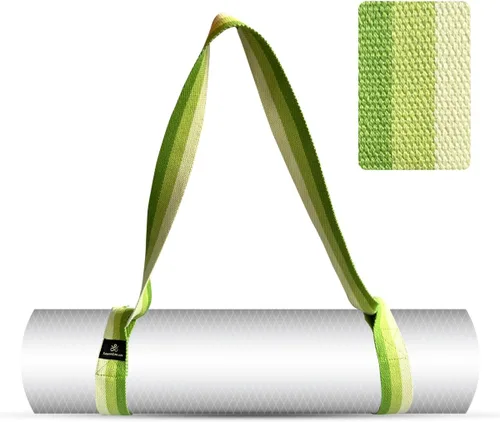 Yoga Mat Carrier Strap | Adjustable Mat Holder Sling for Carrying Mats | Thick & Comfy Texture | Yoga Mat Strap Verde