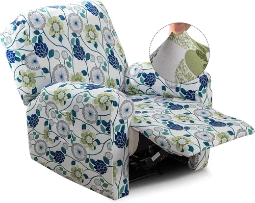 Miniatura 9 de Iauddy Funda para sillón reclinable, elástica, suave, antideslizante, para silla reclinable, 4 piezas, protector de muebles para sillón reclinable
