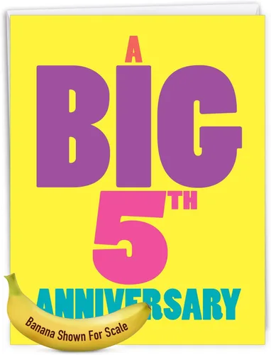 Miniatura 8 de NobleWorks - Tarjeta de felicitación de aniversario de 5ª boda grande de 8.5 x 11 pulgadas - Matrimonio de 5 años con sobre para hombres, mujeres