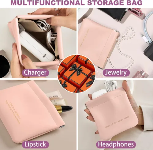 Miniatura 13 de Bolsa de cuero para anillos, funda para anillos de boda, bolsa para anillos de compromiso, almacenamiento de joyas para novios, portador de anillos