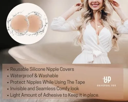 Miniatura 6 de Boob Tape, BoobyTape for Breast Lift Tape A-E Cup, Push Up in All Dress Tape with Reusable Nipplecover Adhesive,Bob Tape