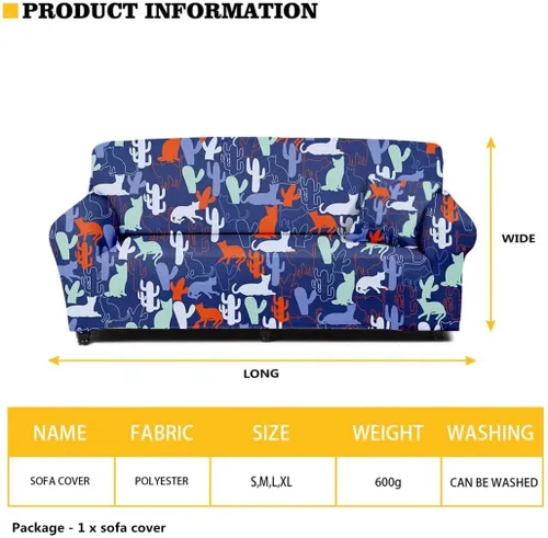 Miniatura 2 de GOSTONG Funda de sofá con estampado de telarañas de murciélago para Halloween, funda elástica para sofá, protector de muebles para sala de estar