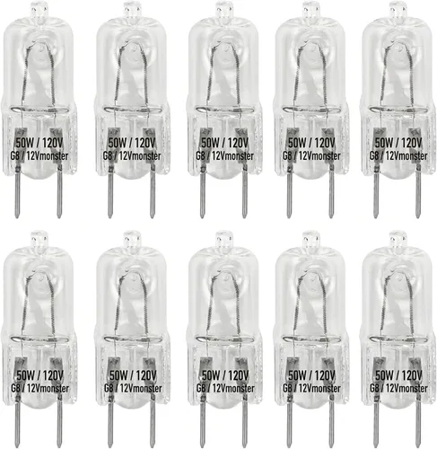 Miniatura 11 de Paquete de 10 bombillas halógenas G8 de 25 W 120 V tipo JCD de 25 vatios T4 G8 Puck lámpara de 120 voltios horno microondas estufa superior cocina