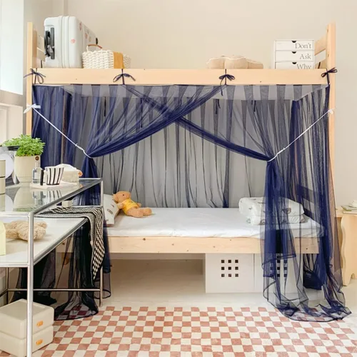 Miniatura 14 de 4 postes esquineros para dormitorio de estudiantes, litera, mosquitera, cortinas de cama para dormitorio, escuela, universidad, decoración de Rosa
