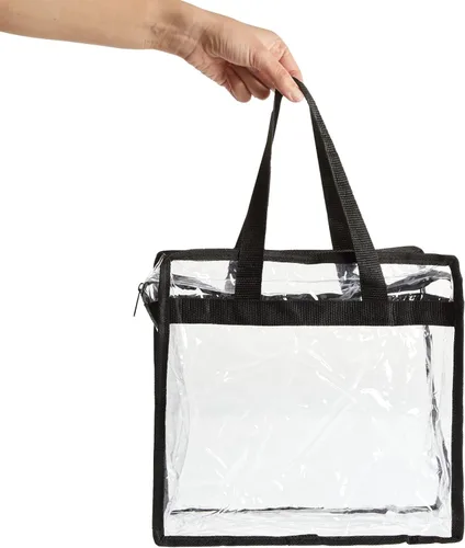 Miniatura 6 de Juvale Clear Stadium Approved Bags - 12x6x12 Large Transparent Tote Bags with Zippers and Handles
