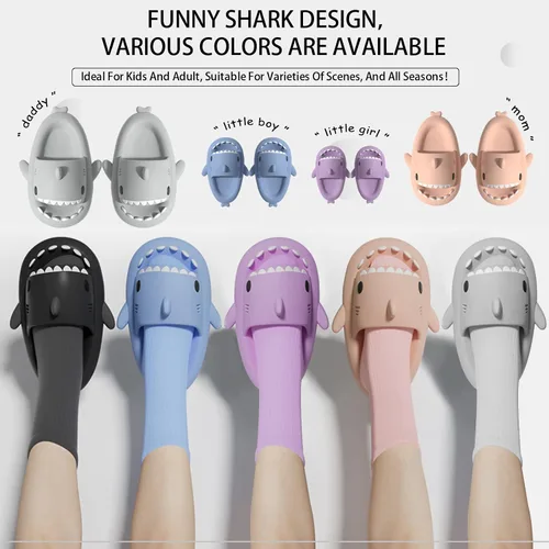 Miniatura 4 de MUMIK Sandalias de tiburón para niños, pantuflas de tiburón mejoradas, sandalias de tiburón en la nube, antideslizantes, suela gruesa, cómodas