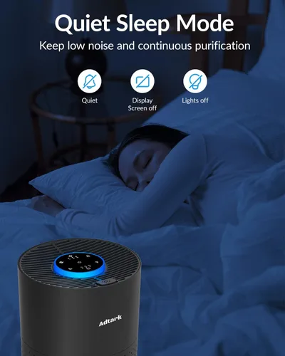 Miniatura 4 de Purificadores de aire para el dormitorio del hogar, limpiador de aire ADTARK con filtro H14 True HEPA 3 en 1, modo de sueño y función de aroma, 3
