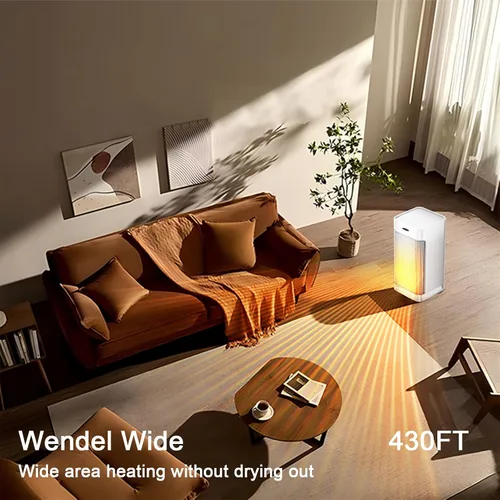 Miniatura 2 de Calentador de espacio para interiores, calentador portátil de eficiencia energética con termostato ajustable, tecnología de cerámica de Blanco