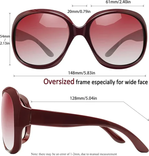 Miniatura 143 de Joopin Lentes de sol de gran tamaño para mujer, polarizados, grandes, para conducción, protección UV, grandes sombras