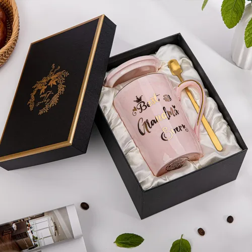 Miniatura 2 de Regalos para abuela para abuela, regalo de cumpleaños del día de la madre para abuela de nieta nieto, tazas de café de cerámica de mármol rosa de 14