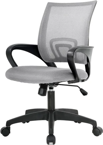 Miniatura 10 de Silla de oficina ergonómica con soporte lumbar, silla de escritorio de malla ajustable para dolor de espalda, taburete giratorio ejecutivo moderno