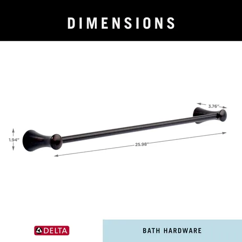 Miniatura 7 de Delta Faucet - Accesorios de baño 73818-RB Lahara 45.7 cm/18" Toallero de baño, Toallero Barra Bronce veneciano