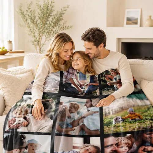 Miniatura 3 de Envío al día siguiente, manta personalizada con foto y texto impresos en EE. UU., cobijas con fotos personalizadas y mantas para lanzar, manta Foto