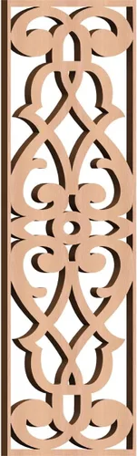 Miniatura 163 de 9 3/8"W x 24 3/8"H x 1/4"T Bellaire Decorativos Paneles de pared de madera calado, abedul