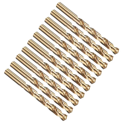 Miniatura 105 de PATIKIL Broca Jobber de 0.039 in, vástago recto M35 cobalto 5% acero de alta velocidad 135° acabado dorado para metal duro de acero inoxidable - 2