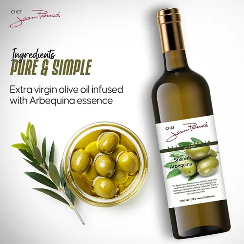 Miniatura 4 de Chef Jean Pierre's - Aceite de oliva arbequina extra virgen prensado en frío, botella de vidrio de 12.5 onzas, infusión natural con sabores dulces