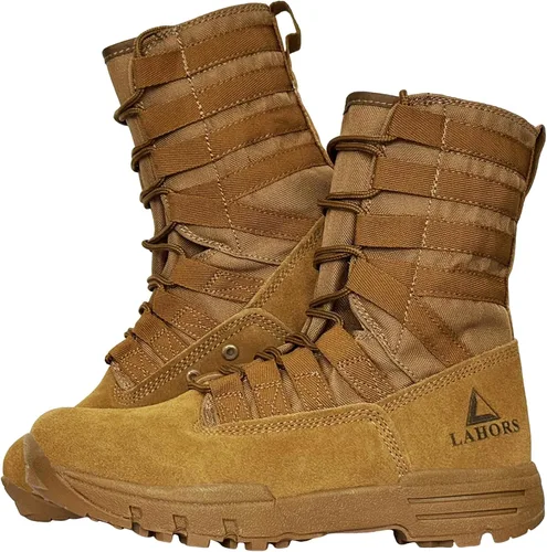 Miniatura 11 de Botas tácticas militares de combate ligeras para hombre. Botas de desierto al aire libre para senderismo, ejército, transpirables, con cremallera