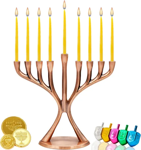 Miniatura 6 de Velas de cera de abeja natural de Hanukkah, menorá de Janucá hecha a mano, 45 velas amarillas para las 8 noches, se adapta a la mayoría de menoráhs