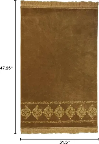 Miniatura 2 de Modefa Alfombra de oración islámica turca, grande y ancha, de terciopelo suave, Janamaz, cómoda alfombra de oración musulmana para hombres