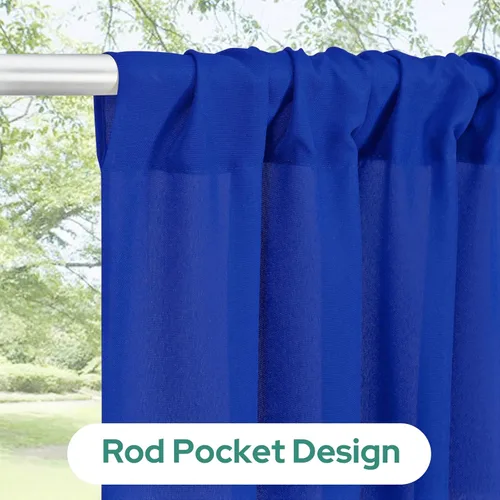 Miniatura 5 de HOMEIDEAS Cortinas de fondo azul real de 10 x 10 pies, fondo de fotos, cortinas de poliéster con bolsillo para barra para decoración de fiestas