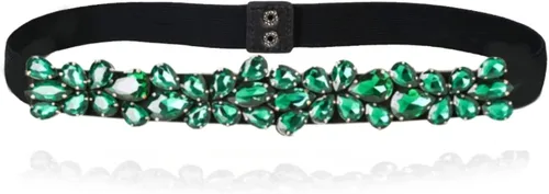 Miniatura 31 de Cinturón de diamantes de imitación para mujer, cinturones de vestir brillantes y delgados, cinturones de cintura elásticos para dama elegante