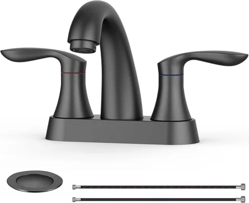 Miniatura 12 de Grifo de lavabo de baño, grifo para lavabo de baño, grifo de baño de níquel cepillado extendido de 3 orificios con desagüe emergente de acero