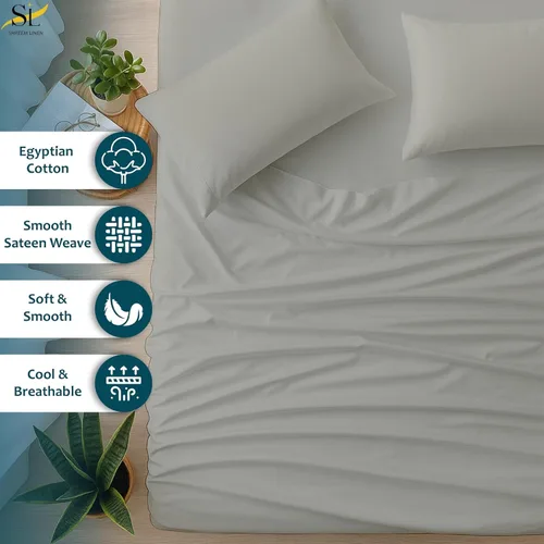 Miniatura 55 de Shreem Linen Olympic - Juego de sábanas tamaño Queen de 66 x 80 pulgadas, 100% algodón egipcio, juego de ropa de cama de 4 piezas, se adapta a Azul