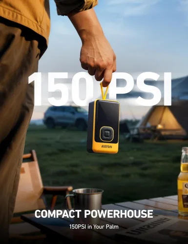 Miniatura 3 de AstroAI L7 - Inflador de neumáticos portátil, compresor de aire portátil, bomba eléctrica inalámbrica de 150 PSI con indicador digital, inflado