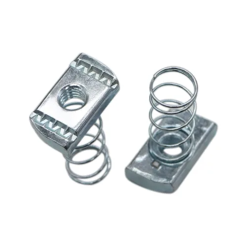 Miniatura 6 de (100) Tuercas de canal de puntal, tuercas de canal de resorte de 1/4-20 con acabado galvanizado de zinc, tuercas de resorte largas ideales para usar