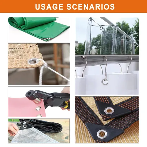 Miniatura 5 de ZONGLAN Kit de herramientas para ojales, herramienta multiusos manual de mano, remache, prensa, alicates, 3 troqueles intercambiables con 900