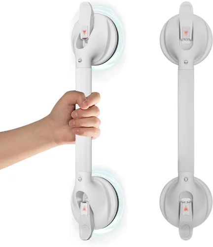 Miniatura 14 de DAILYLIFE Barras de agarre para bañeras y duchas, asas de ducha de 17 pulgadas con ventosa para ancianos, barra de agarre de seguridad para ducha