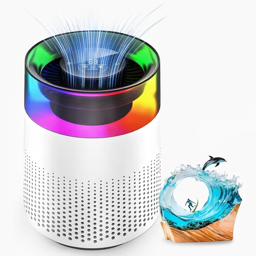 Purificador de aire de resina epoxi, con purificador de elementos filtrantes con modo de luz nocturna, moldeo de resina y sistema de filtración de