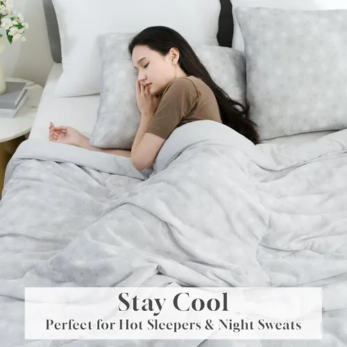 Miniatura 7 de OIGAE Edredón refrescante, manta refrescante japonesa Q-Max 0.45 de doble cara para personas que duermen con calor y sudores nocturnos, edredones