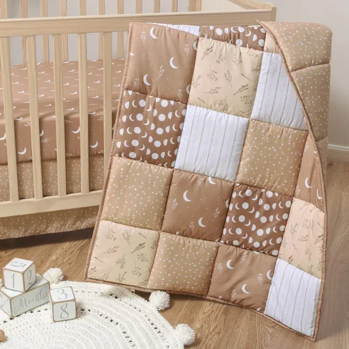 The Peanutshell Juego de ropa de cuna de 3 piezas para niños y niñas - Decoración de cama de guardería para recién nacidos, bebés y niños pequeños