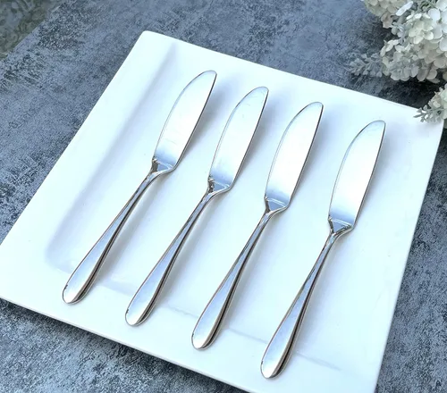 Miniatura 6 de Juego de 4 cuchillos de mantequilla, cuchillo de paté esparcidor de queso, cuchillas gruesas y suaves, fuerte para esparcidores de mantequilla, Bambú