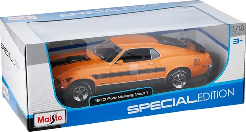 Miniatura 3 de Maisto 1:18 Edición Especial 1970 Ford Mustang Mach 1, Naranja, Escala 1:18