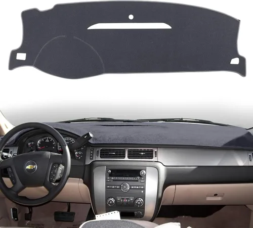 Miniatura 7 de Alfombrilla para salpicadero compatible con Chevy Tahoe Suburban Denali Avalanche 07-14, GMC Yukon/XL, Chevy Silverado Sierra 07-13 sin altavoz