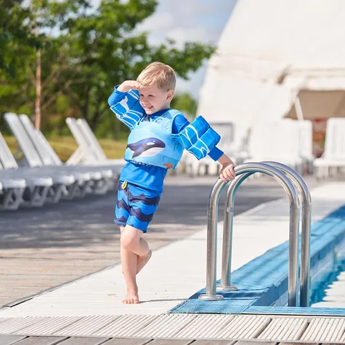 Miniatura 6 de DOOHALO Flotadores de natación para niños de 28 a 70 libras, chaleco flotante de hombro para niños de 2 a 8 años de edad, para niños y niñas, bebés
