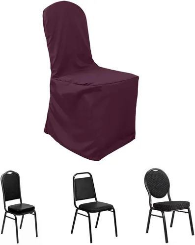 Miniatura 5 de Balsa Circle 10 fundas de poliéster negro para sillas de banquetes para fiestas, bodas, ropa de cama, decoración, comedor, ceremonia, recepción