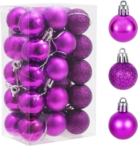 Miniatura 7 de GOODLYGHTS 30 Adornos de Bola de Navidad, 1.18" Decoraciones de Árbol de Navidad Irrompibles, Bola Colgante Perfecta para Decoración de Fiestas