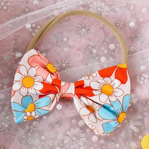 Miniatura 4 de ZAXARRA Conjunto de 3 piezas de pantalones cortos con estampado floral y diadema para bebé niña
