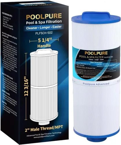 POOLPURE 5CH-502 Filtro de spa de rosca fina que reemplaza a PPM50SC-F2M, Marquis Spa 20041, 20091, 370-0237, Marquis 50, filtro de bañera de